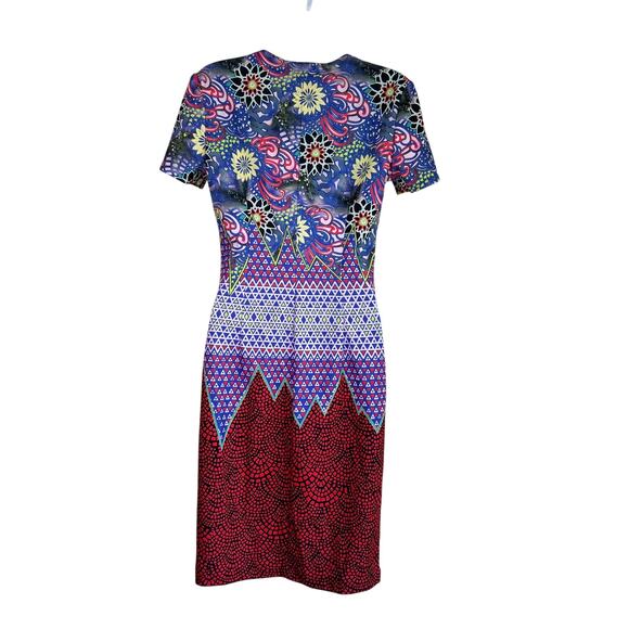 Anthropologie Mah Na Mah Na Devi Dress Floral Geometric Form Fitting Size 8‎ - Picture 3 of 7